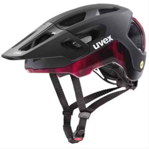 Uvex Casque React MIPS – black/ruby red