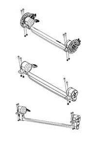 Thule Jeu d'essieux complet pour remorques Lite 2 / Cross 2