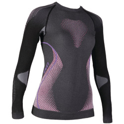 UYN Sous-vêt. dame lg. manches EVOLUTYON – anthracite melange/raspberry/purple